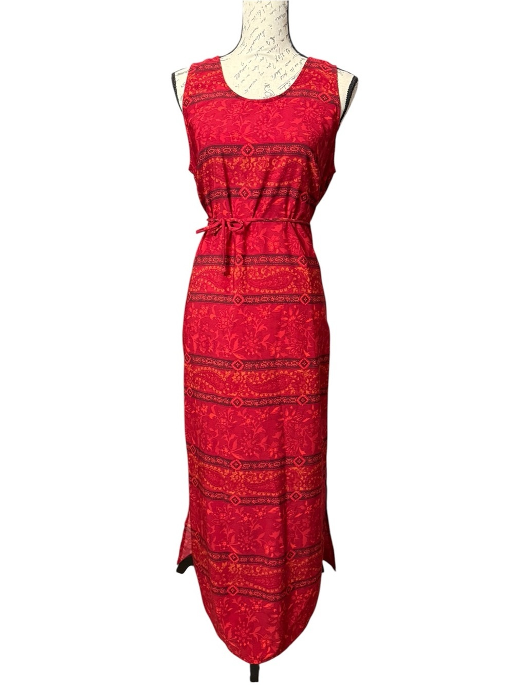 R&K Original Red Sleeveless Maxi Dress Size 12